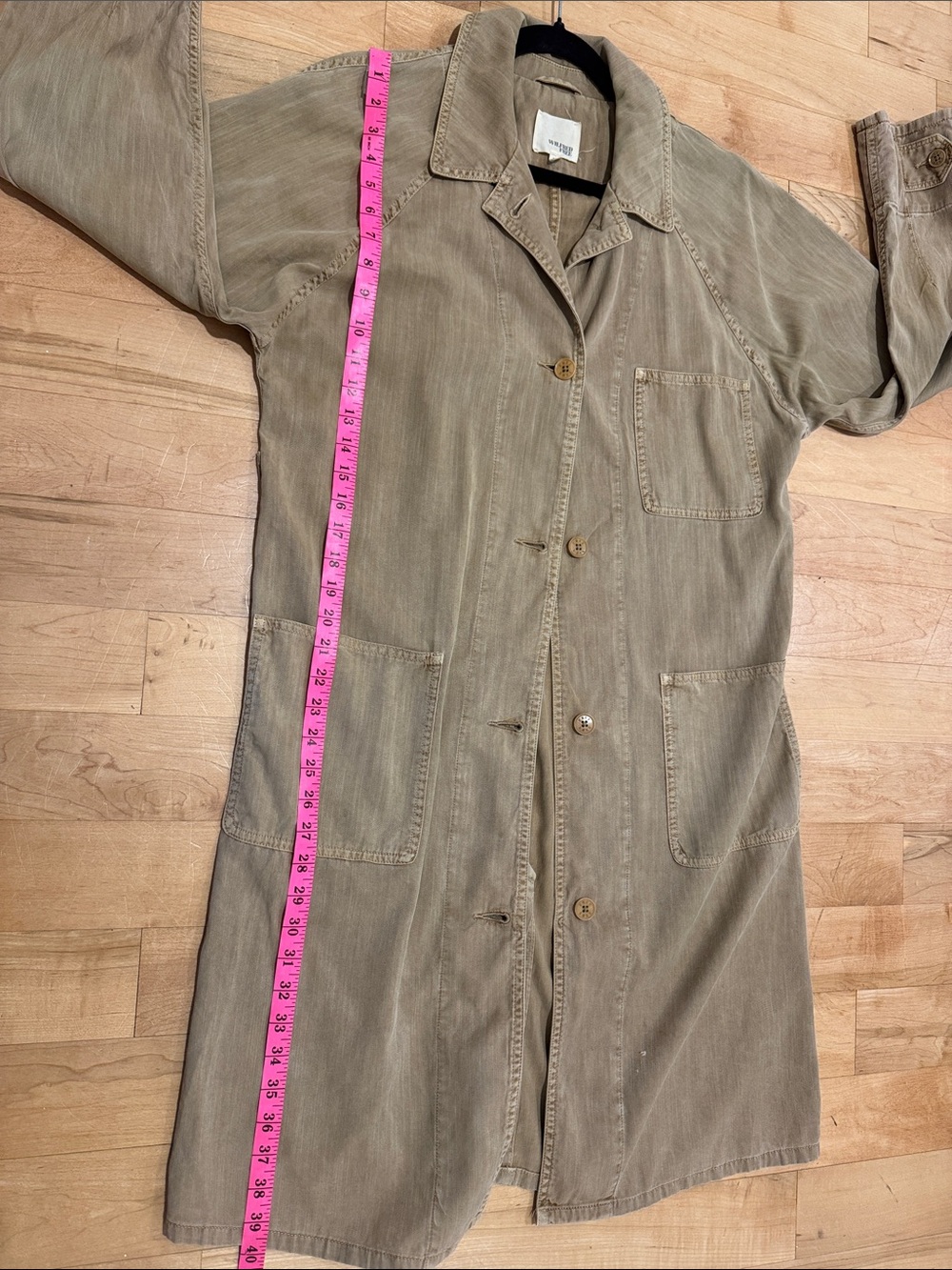 Aritzia Wilfred Free Camel Tan Lightweight Drapey Duster Jacket Coat | MED - Picture 8 of 8